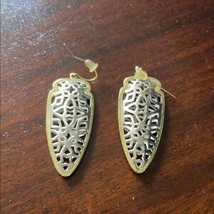 Elegant Gold and Silver Filigree Earrings
